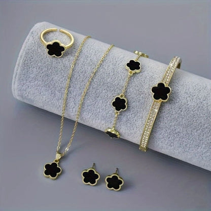 Flower Shaped Alloy Jewelry Set