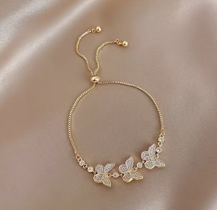 butterfly necklace, bracelet, earrings and rings for girls