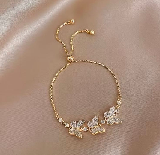 butterfly necklace, bracelet, earrings and rings for girls